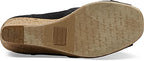 TOMS Women's Classic Espadrille Wedge Sandal, Black Scattered Woven, 5.5