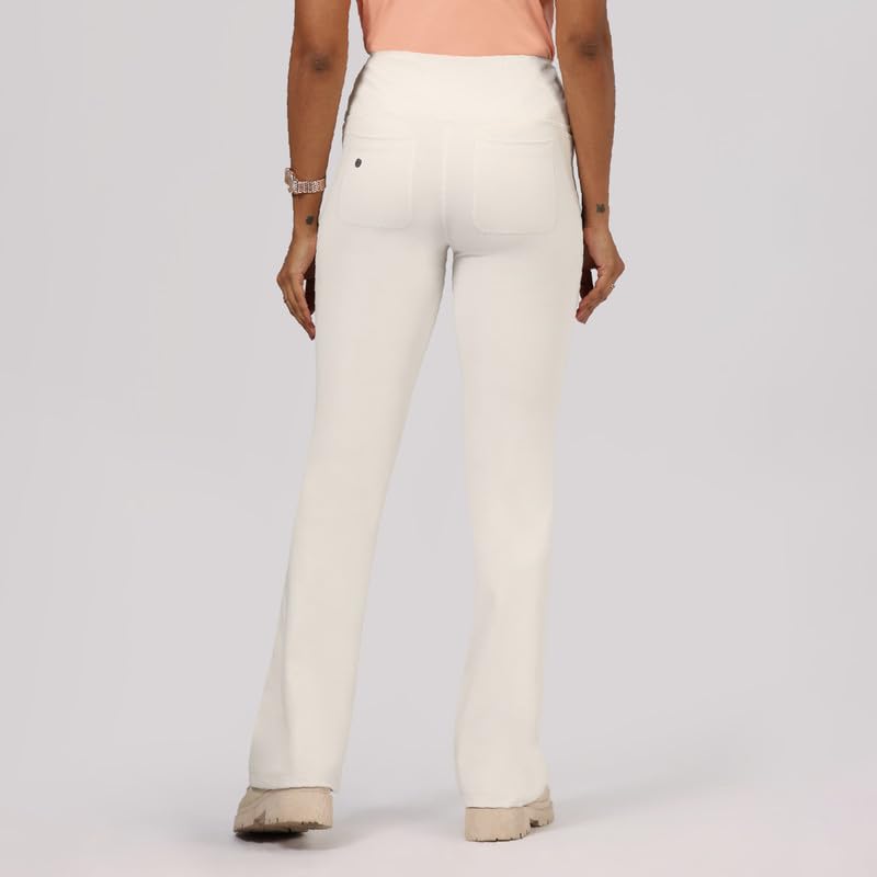 BlissClub Ultimate Flare Pants for Women Above 55 ft Tall | Ribbed Waistband, 4 Pockets | High Waist Trousers and Formal Pants
