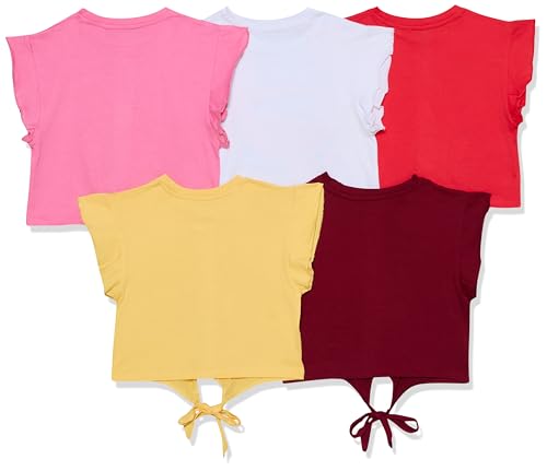 T2F Girls Cotton Regular Fit Printed Crop Top (Pack of 5)