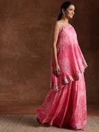 Libas WomenS Silk Blend Regular Co-Ords Set (27858_Pink