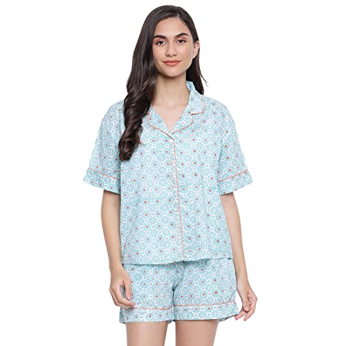 Fabindia Women Cotton Printed Set Blue_S