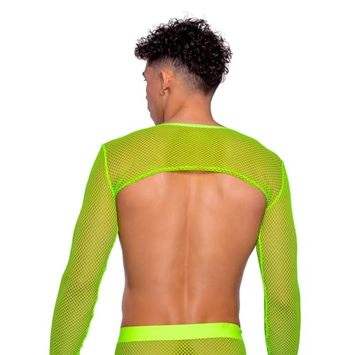 6539 - Long Sleeved Cropped Fishnet Top