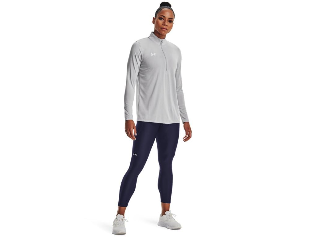 Under Armour Women's Team Tech Long Sleeve Half Zip, Mod Gray Light Heather-white, Large