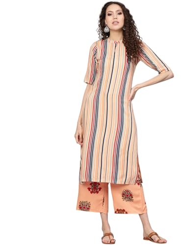 Libas WomenS Viscose Rayon Striped Kurta Set (Gs374