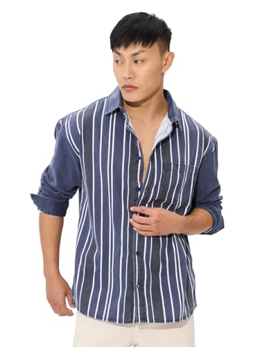 The Souled Store Astral Men And Boys Short Sleeves Collared Neck Button Front Regular Fit Cotton Shirt