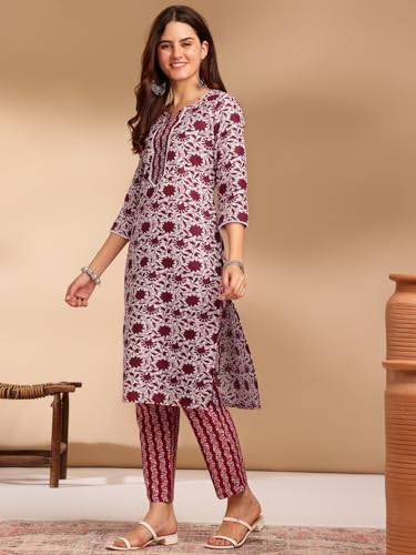 Lookmark Kurta Set: Vibrant For Every Occasion! Add A Pop Of Color To Your Wardrobe With Our Printed Kurti Pant Sets! Maroon
