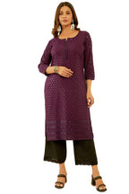 Soch Women Embroidered Rayon Straight Kurta