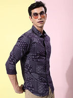 Ketch MenS Slim Fit Shirt (Khsh001373_Plum