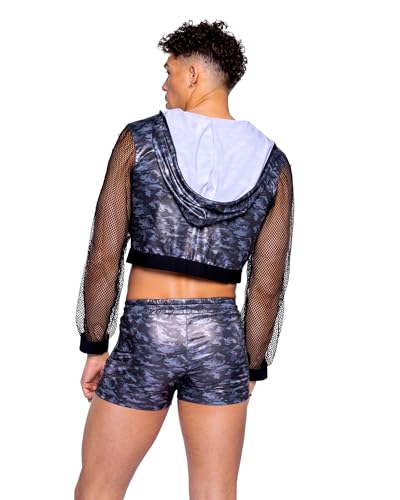 6525 - Shimmer Camouflage Cropped Hooded Jacket