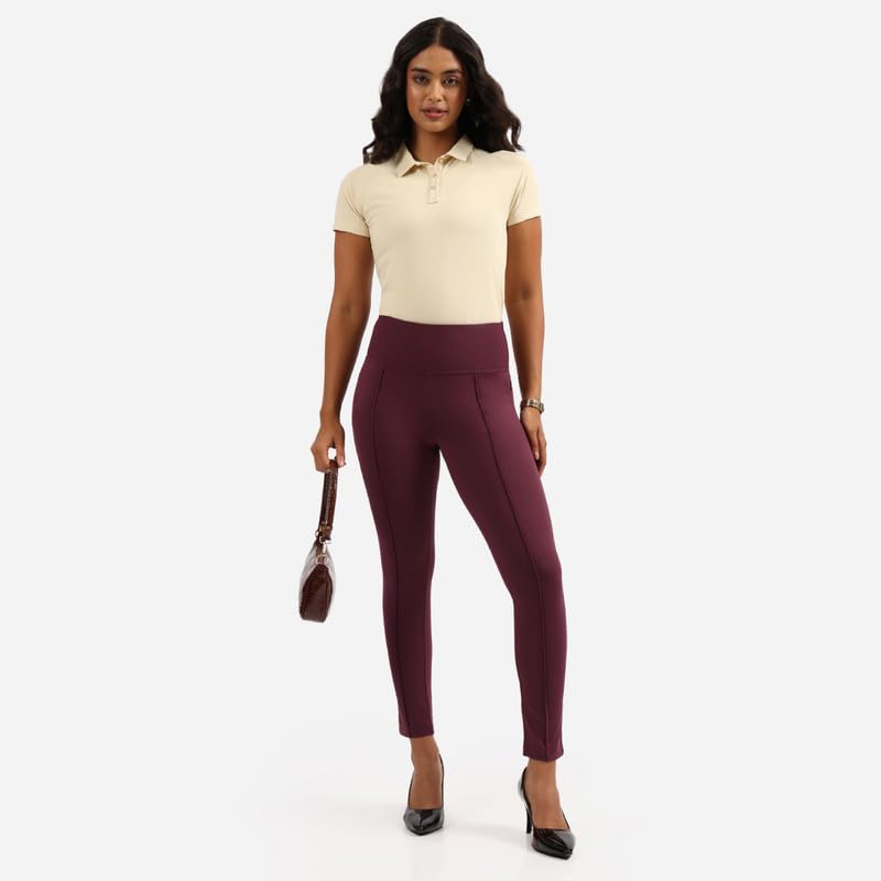BlissClub Ultimate Sculpt Straight Pants -Tall Above 55, Ribbed Waistband, 2 Zippered Pockets, Feels Like Second Skin, Straight