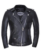 K-2183 LAMBSKIN  LADIES LEATHER JACKET ,Black ,4XL