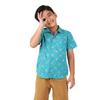 Fabindia BoyS Printed Regular Fit Shirt (1032889Blue_Blue