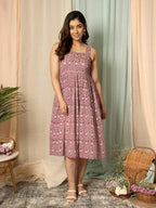 ANNI DESIGNER Womens Cotton Blend A-Line Printed Dress