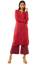 Soch Womens Rust Acrylic Ethnic Motifs Pattern Knitted Winter Kurta Set