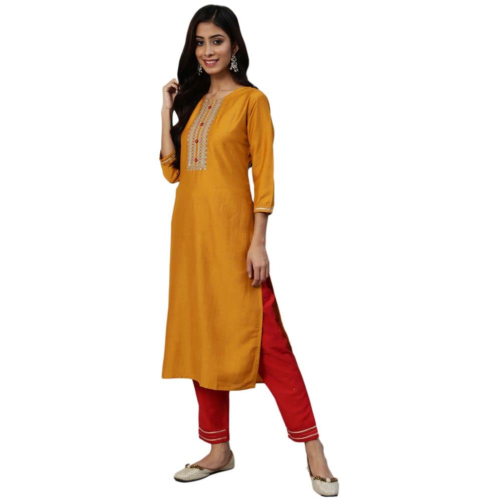 Anubhutee Women'S Viscose Rayon Straight Kurta Trousers With Dupatta | Pack Of 1
