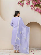 Ishin Gotta Patti Tie-Up Kurta With Pants And Dupatta