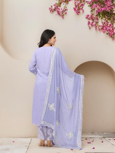 Ishin Gotta Patti Tie-Up Kurta With Pants And Dupatta