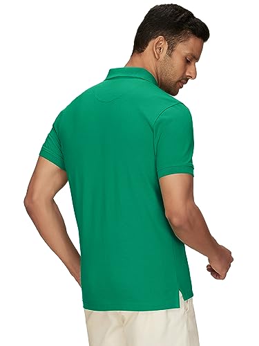XYXX Mens Cotton Solid Regular Fit Shirt (XY_CR14_Polo Tshirt_1_Sea Green
