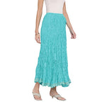 Fabindia Aqua Cotton Mull Drawstring Long Skirt
