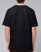 Eyebogler MenS Letter Print Oversized Fit T-Shirt (T811_Black