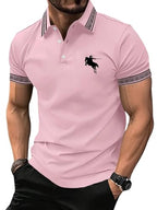 Lymio Men Regular Fit T-Shirt || T-Shirt for Men || Polo T Shirt || T-Shirt (Polo-37-Pink-XL)