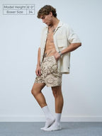 The Souled Store Sailor Wanderer Men and Boys Beige All Over Printed Regular Fit Cotton Boxer Shorts