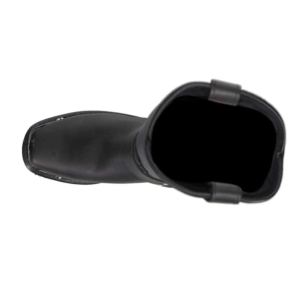 Dingo Mens Chopper Pull On Square Toe Motorcycle Casual Boots Mid Calf - Black - Size 10 D_M