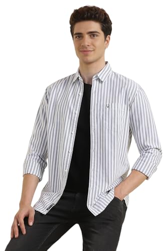Allen Solly Men Striped Casual Cotton Full Sleeve Chino Shirt