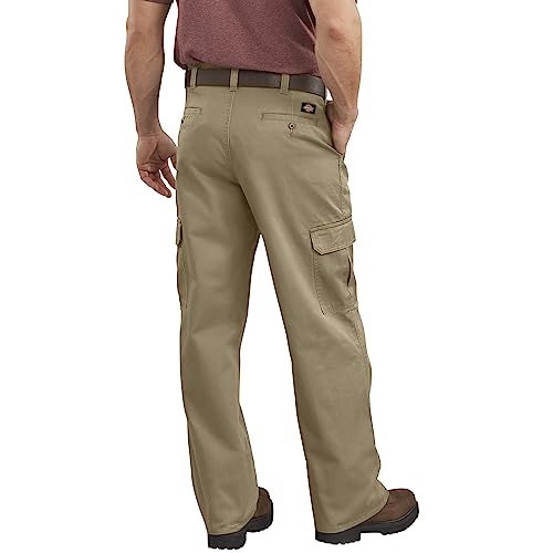 Dickies Men's Loose-Fit Cargo Work Pant, Khaki, 44W x 32L