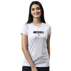 Enamor Essentials Short Sleeve Round Neck Slim Fit Stretch Cotton Tshirt for Womens-E147 (E147_Lilac Iris/Calm Graphic_S)