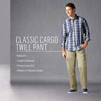Wrangler Authentics Men's Twill Relaxed Fit Cargo Pant (Logan), Khaki Dust, 34W x 29L