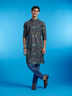 Diwas By Manyavar MenS Blended Viscose Printed Kurta
