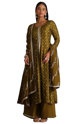 Soch Women Dola Silk Zari Woven Suit Set with Zari