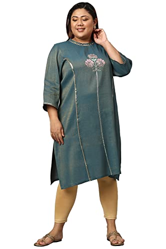 Aurelia Women'S Viscose Regular Kurta (22Aua12660P-702886_Blue