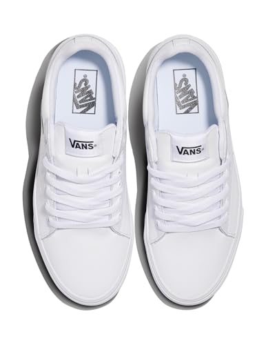 Vans Men's Seldan Sneaker, Tumble White/White, 10.5
