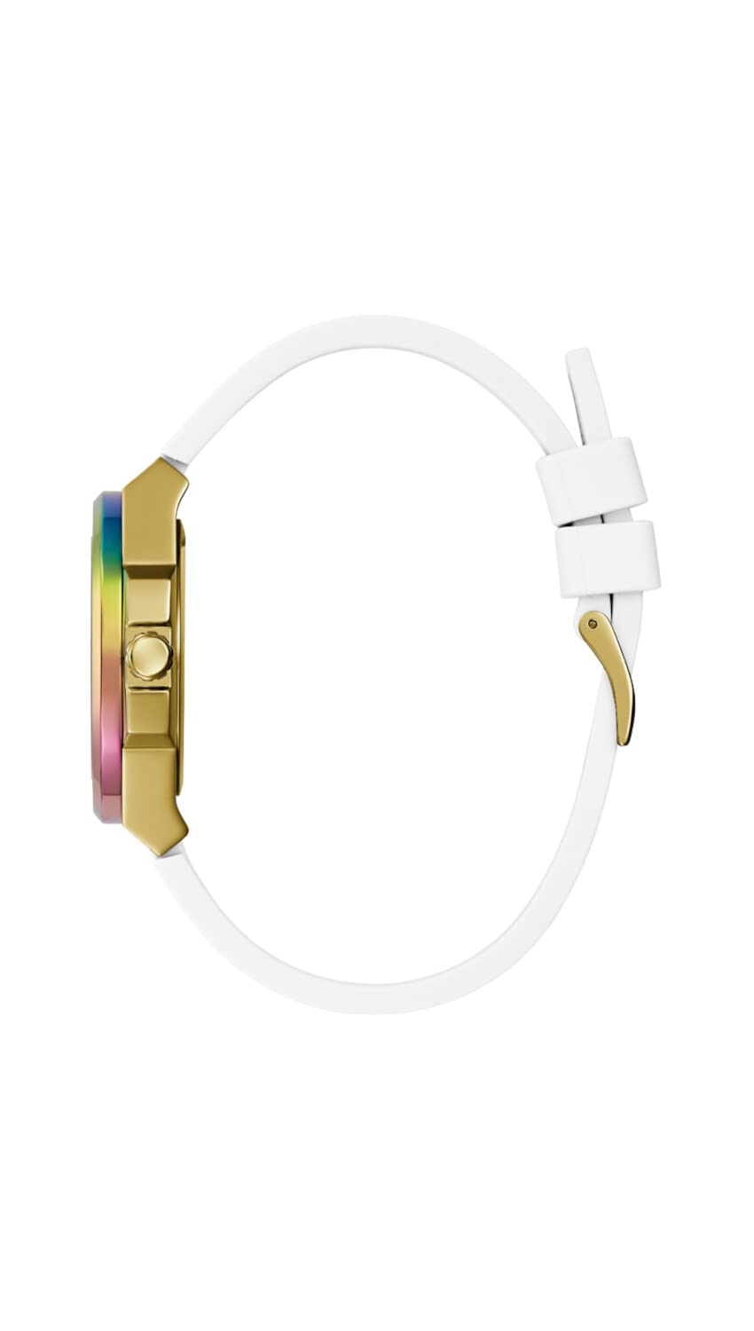GUESS Ladies 38mm Watch - White Strap White Dial Two-Tone Case