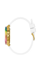 GUESS Ladies 38mm Watch - White Strap White Dial Two-Tone Case