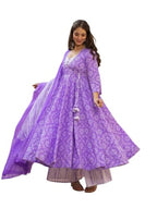 Wedani Rayon Anarkali Dress for Women Purple