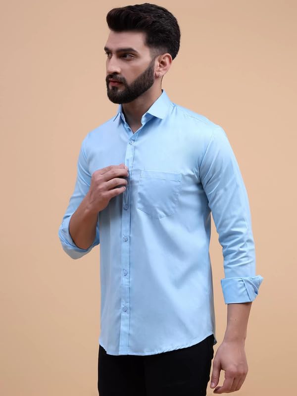 Tee Projekt Solid Shirt for Mens,Solid Shirt for Mens, Casual Shirt for Men,Full Sleeve Spread Collar Shirt for Men, Shirt for
