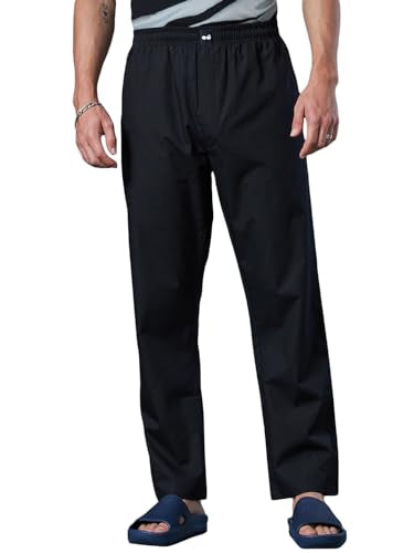 Bewakoof MenS Solid Regular Fit Cotton Pyjama_620041_Black_2Xl