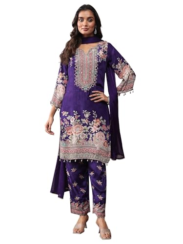 Libas Art Printed Crepe Straight-Fit Kurta Set For Women (51194Axxl)