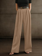 Greciilooks High Waist Cotton Trousers For Women  Flared Parachute Pants With Side Pockets | Casual Travel Cargo Pants (Availabl