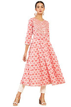 Soch Women Pink Printed Round Neck Kurti