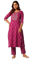 Libas WomenS Cotton Blend Kurta Sets (400827_Pink