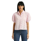 Pepe Jeans WomenS Floral Regular Fit Shirt (Pl304916_Petal Pink
