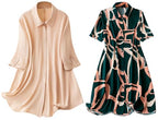 Leriya Fashion Rayon Women Above The Knee Western Dress (LF-WD1099&WD1143_Cream&Green