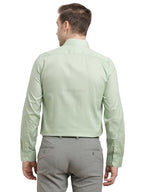 Turtle Men 100% Cotton Slim Fit Light Green Printed Full Sleeve Formal Shirt