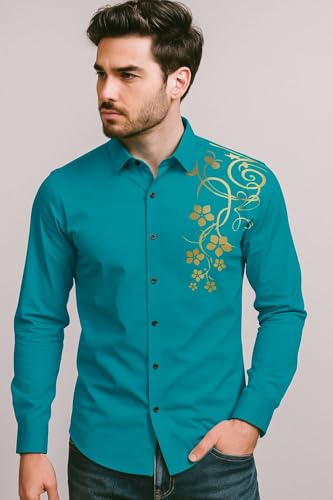 Zartha Men Solid Cotton Full Sleeves Casual Shirt For Men Stylish Latest Rama