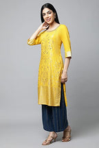 Green Embroidered Festive Kurta