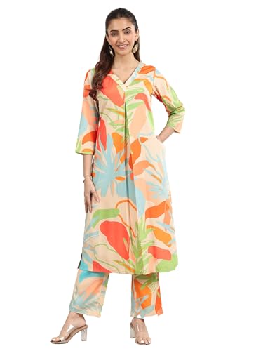 Libas Multi Printed Viscose Co-Ords Set For Women (400003Ohxxl)
